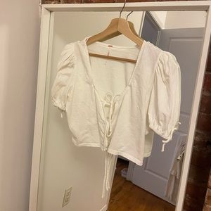 free people tie front top